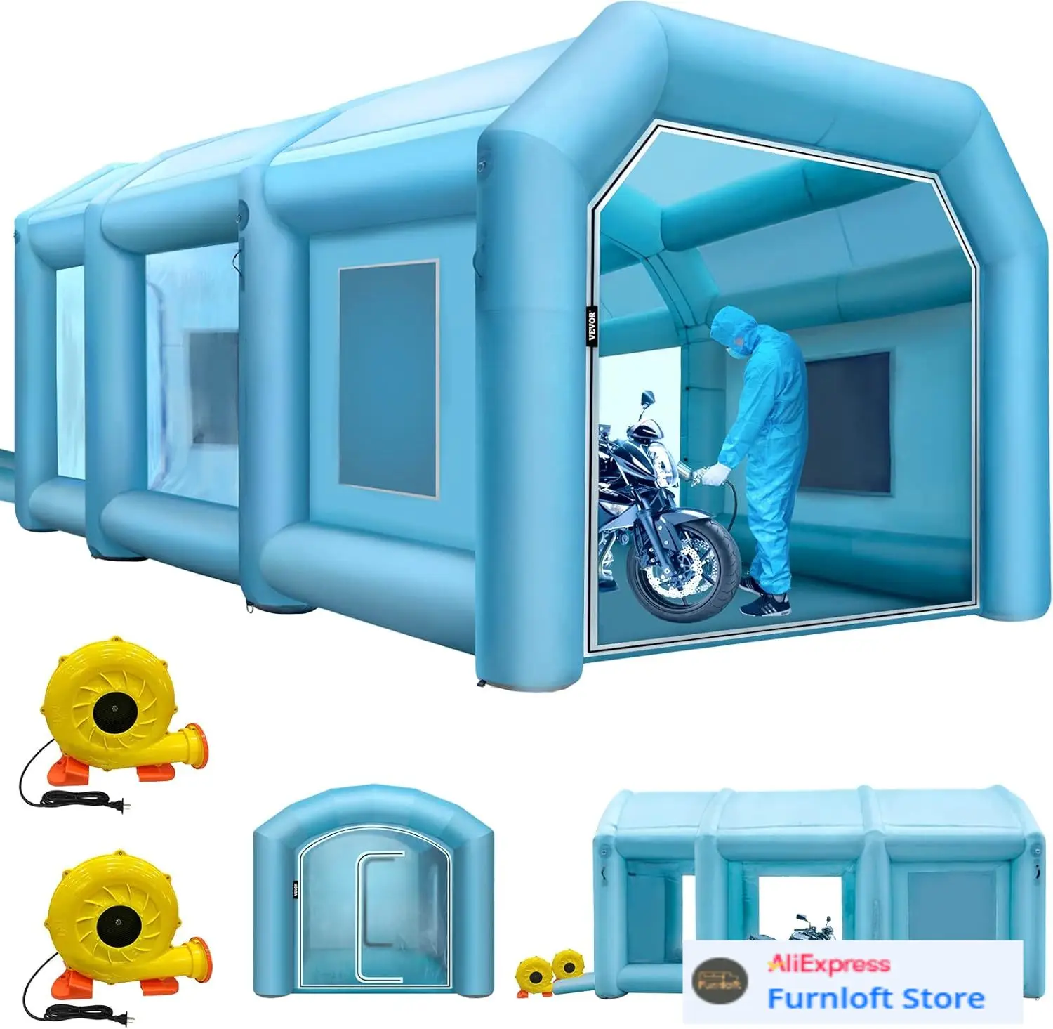 Inflatable Paint Booth - 팽창식 페인트 부스, 29.5x19.7x13피트 스프레이 페인트